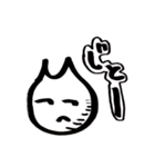 ゆるカワモノトーン へんなねこのスタンプ（個別スタンプ：15）