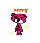 まろクマモジモジ3  〜English ver〜（個別スタンプ：4）