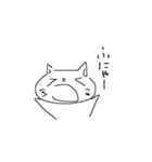 手書きのネコ(改)（個別スタンプ：1）