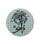 モノクロームチェック-monochrome check-（個別スタンプ：1）