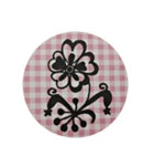 モノクロームチェック-monochrome check-（個別スタンプ：3）