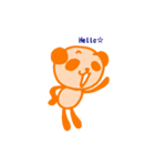 オレンジのパンダ（個別スタンプ：18）