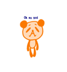 オレンジのパンダ（個別スタンプ：21）