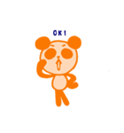 オレンジのパンダ（個別スタンプ：37）