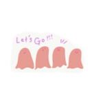 やさしいピンクのおばけ（個別スタンプ：4）