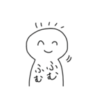にこにこしてる、しろいやつ（個別スタンプ：1）