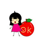 単純女の子ちゃん（個別スタンプ：3）