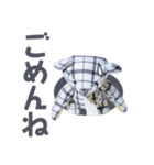 stuffed bear (checkered)（個別スタンプ：6）