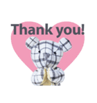 stuffed bear (checkered)（個別スタンプ：7）
