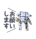 stuffed bear (checkered)（個別スタンプ：11）