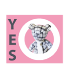 stuffed bear (checkered)（個別スタンプ：19）