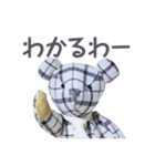 stuffed bear (checkered)（個別スタンプ：21）