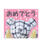 stuffed bear (checkered)（個別スタンプ：23）