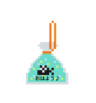 夏！ドットでお絵かき♪お魚ペッタン(挨拶)（個別スタンプ：1）