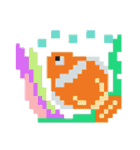 夏！ドットでお絵かき♪お魚ペッタン(挨拶)（個別スタンプ：33）