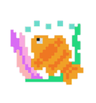 夏！ドットでお絵かき♪お魚ペッタン(挨拶)（個別スタンプ：34）