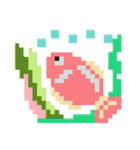 夏！ドットでお絵かき♪お魚ペッタン(挨拶)（個別スタンプ：35）