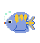 夏！ドットでお絵かき♪お魚ペッタン(挨拶)（個別スタンプ：37）