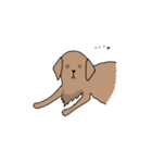 表情豊かな茶色い犬（個別スタンプ：22）