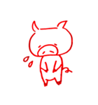 ブタくん落書き（個別スタンプ：8）