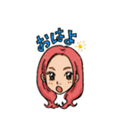 女子の気楽な挨拶。（個別スタンプ：1）