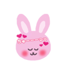 赤色ほっぺのうさぎちゃんスタンプ（個別スタンプ：14）