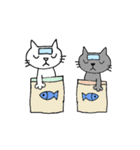 くろねことしろねこ（個別スタンプ：7）