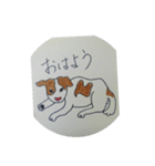 赤いはなのぶち犬（個別スタンプ：1）