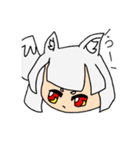 白いきつねののんびりスタンプ（個別スタンプ：4）