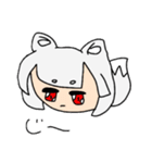白いきつねののんびりスタンプ（個別スタンプ：7）