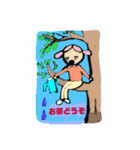 [敬語バージョン]お絵書きオレンジわんわん（個別スタンプ：5）