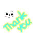 お顔のれたラップくん。大きい文字（個別スタンプ：1）