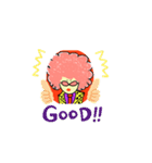 ピンクアフロ（個別スタンプ：1）