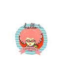 ピンクアフロ（個別スタンプ：8）