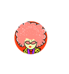 ピンクアフロ（個別スタンプ：14）