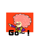 ピンクアフロ（個別スタンプ：17）
