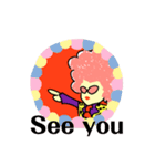 ピンクアフロ（個別スタンプ：21）