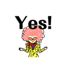 ピンクアフロ（個別スタンプ：32）