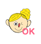 yellow hair family（個別スタンプ：6）