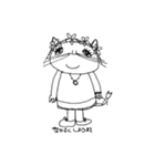 なまけ猫とブスな女の子（個別スタンプ：3）