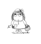 なまけ猫とブスな女の子（個別スタンプ：4）