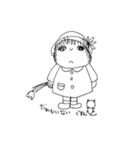 なまけ猫とブスな女の子（個別スタンプ：6）