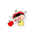 女の子にいろんな果物を与えています（個別スタンプ：2）