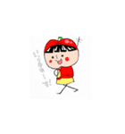 女の子にいろんな果物を与えています（個別スタンプ：4）