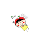 女の子にいろんな果物を与えています（個別スタンプ：5）