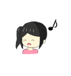 感情豊かな黒髪元気っ子。（個別スタンプ：1）