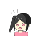 感情豊かな黒髪元気っ子。（個別スタンプ：8）