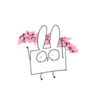 角張ったうさぎ2（個別スタンプ：15）