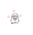 シンプル 女の子 .（個別スタンプ：1）