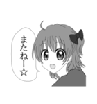 使える！モノクロ☆女の子スタンプ16個（個別スタンプ：8）